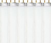 Luxrite F32T8/841 6-Pack 32W T8 Fluorescent Tubes, 48" 4100K Cool White 2800 Lumens G13 Base - Energy Efficient Long-Lasting Bulbs