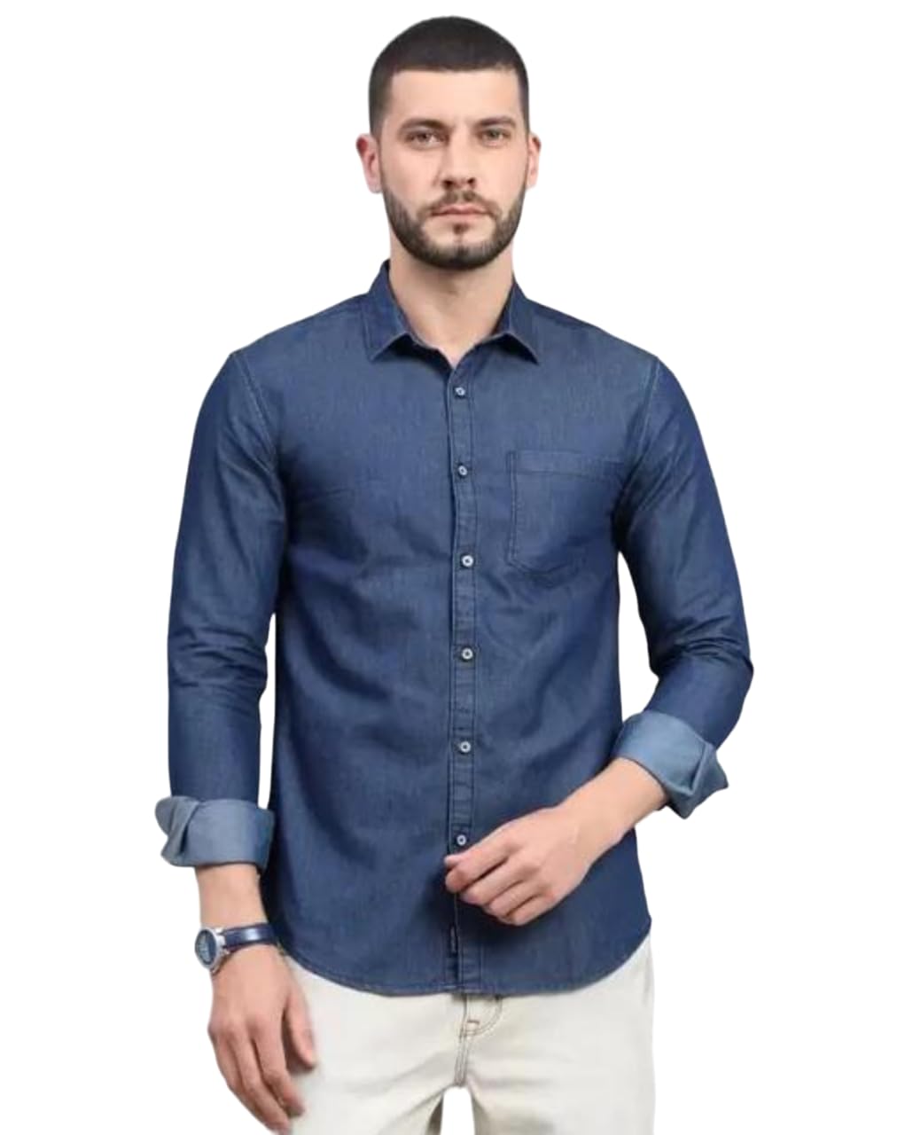Men Denim Full Sleeves Regular Fit Casual Shirts.-image-40