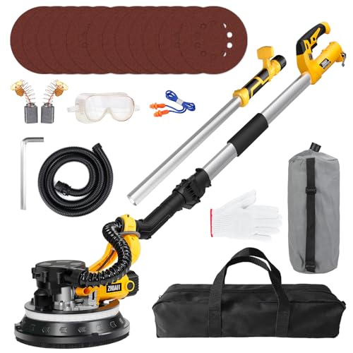 ZHJAN Lijadora Jirafa 880W, lijadora pared y techo,Luz LED,5 Velocidad 1000-2100 RPM,Borde Lateral...