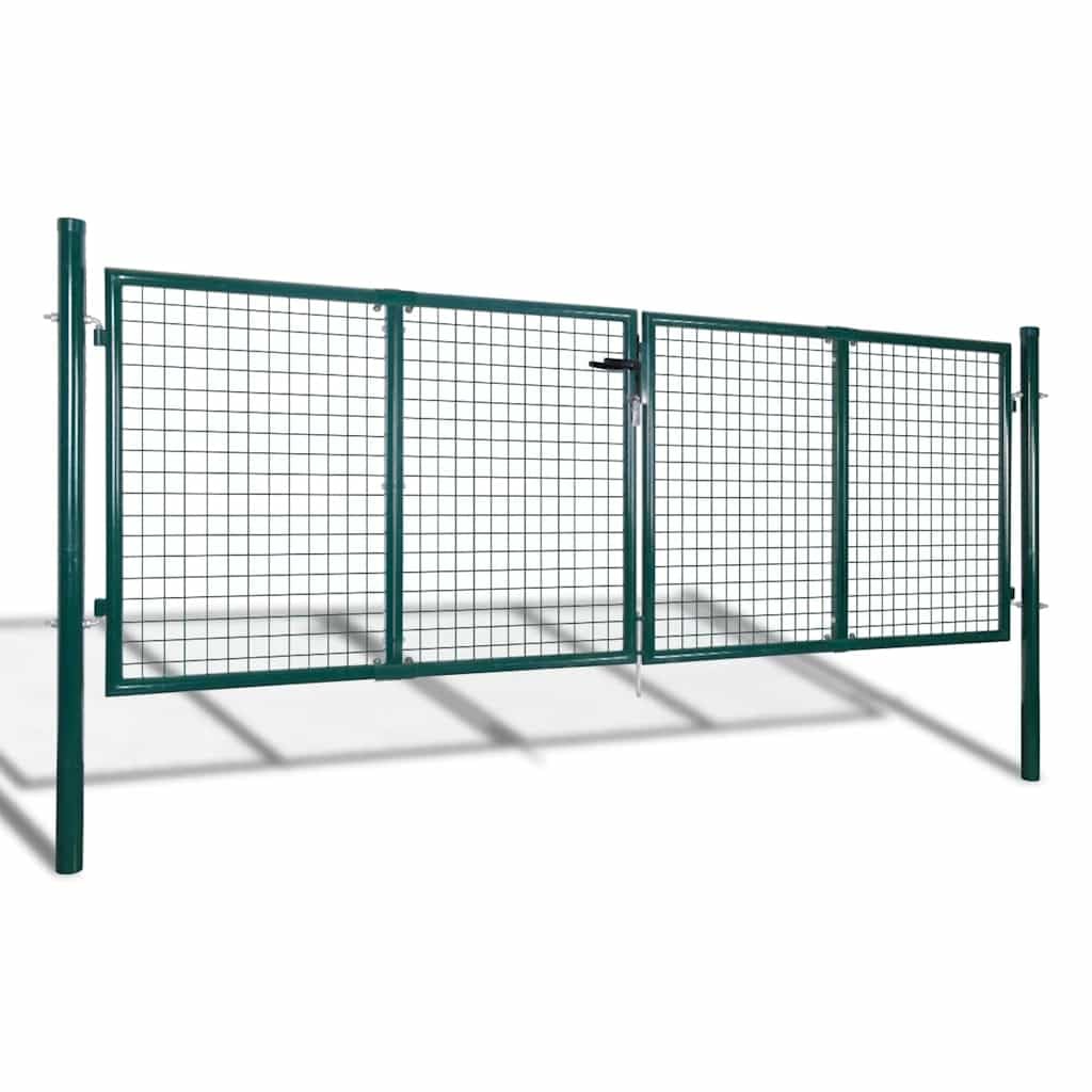 vidaXL Cancello per Recinzione in Acciaio 300x125 cm Verde