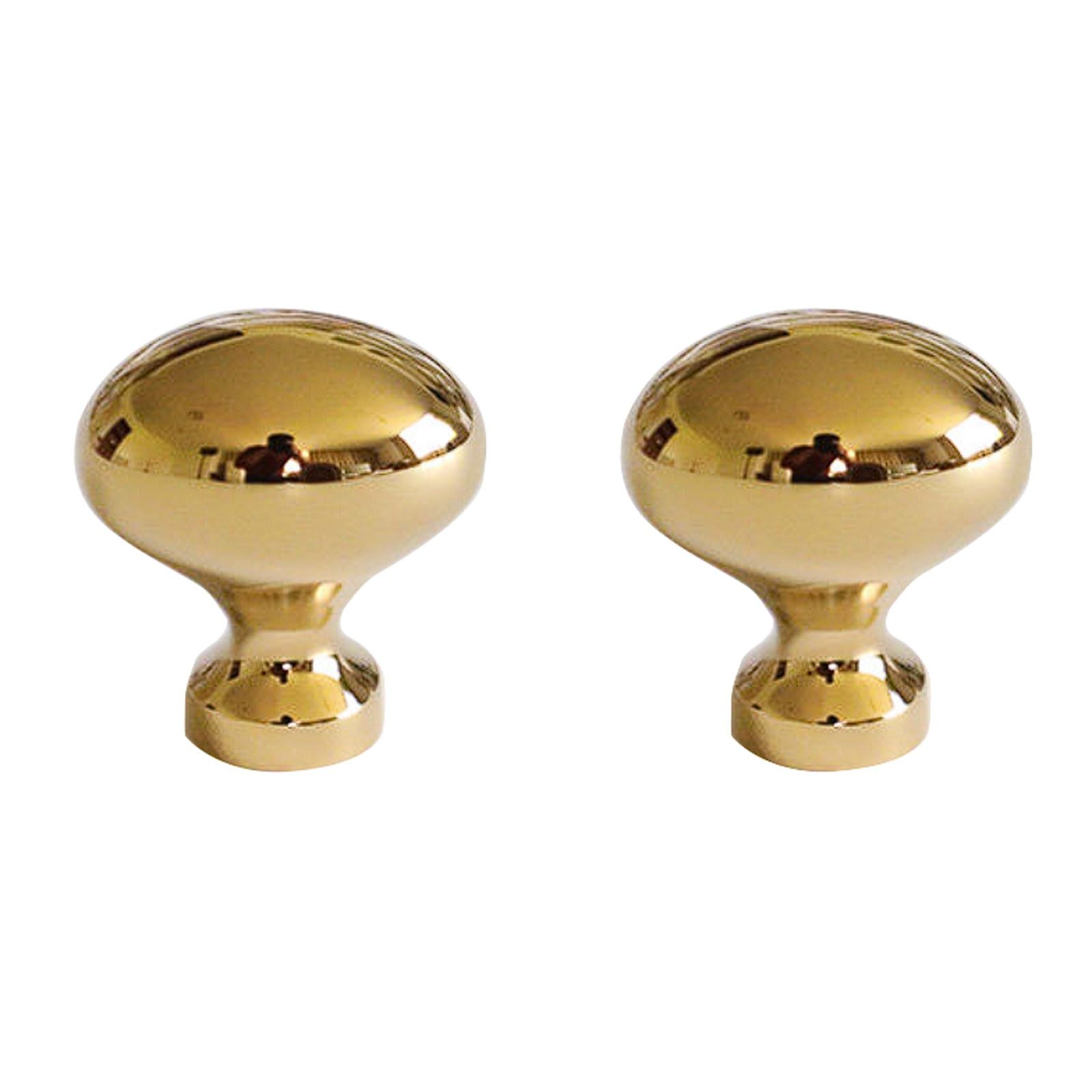 CHENHOJU Brass Cabinet Pulls Silver Electroplated, Multiple Color Options, Single Hole Handles for Wardrobe and Drawer Hardware Cabinet Pulls(Gold)