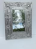 PUNCHED TIN MIRROR Mexican handmade hacienda style mirror, folk art