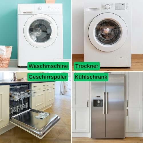 Schwingungsdämpfer für Elektro-Großgeräte, 4 Stück, in Weiß, aus Gummi, Anti Vibrationsdämpfer für bis zu Ø 45 mm Füße, universal Antivibrationsmatte Waschmaschine, Trockner Antirutschmatte