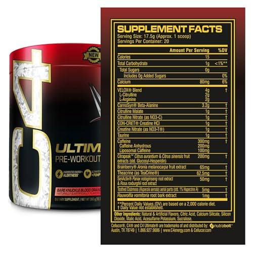 Cellucor 789 C4 Ultimate Pre Workout Powder Bare Knuckle Blood Orange thumb #2