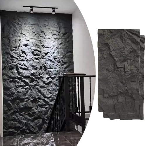 Paneles de pared de piedra artificial 3D, revestimiento de chapa de roca impermeable para pasillo, escaleras, paredes decorativas