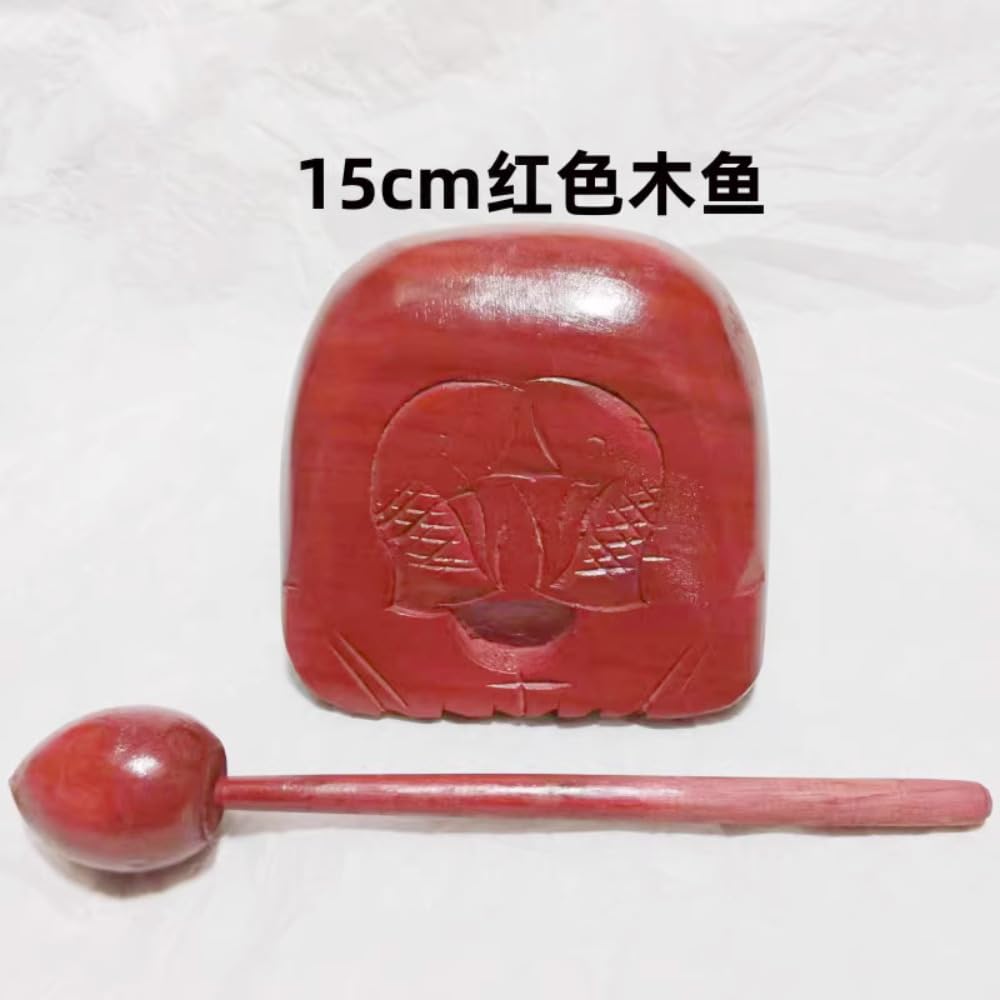 Instrumento de percusión de madera de Buda Woodfish rojo Cinnamomumumwood de 15 cm