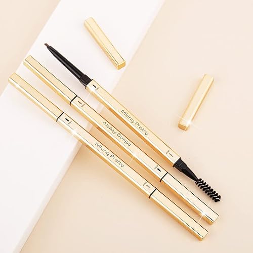 Waterproof Brow Pencil, Brown Eyeshadow Set With Brow Spoolie For All Brows From Dark Brown To Blondesmall Gold Bar Double-Headed Chopsticks Eyebrow Pencil Waterproof And Sweat-Proof Lasting Non-Decoloring(Grey) #TOP5