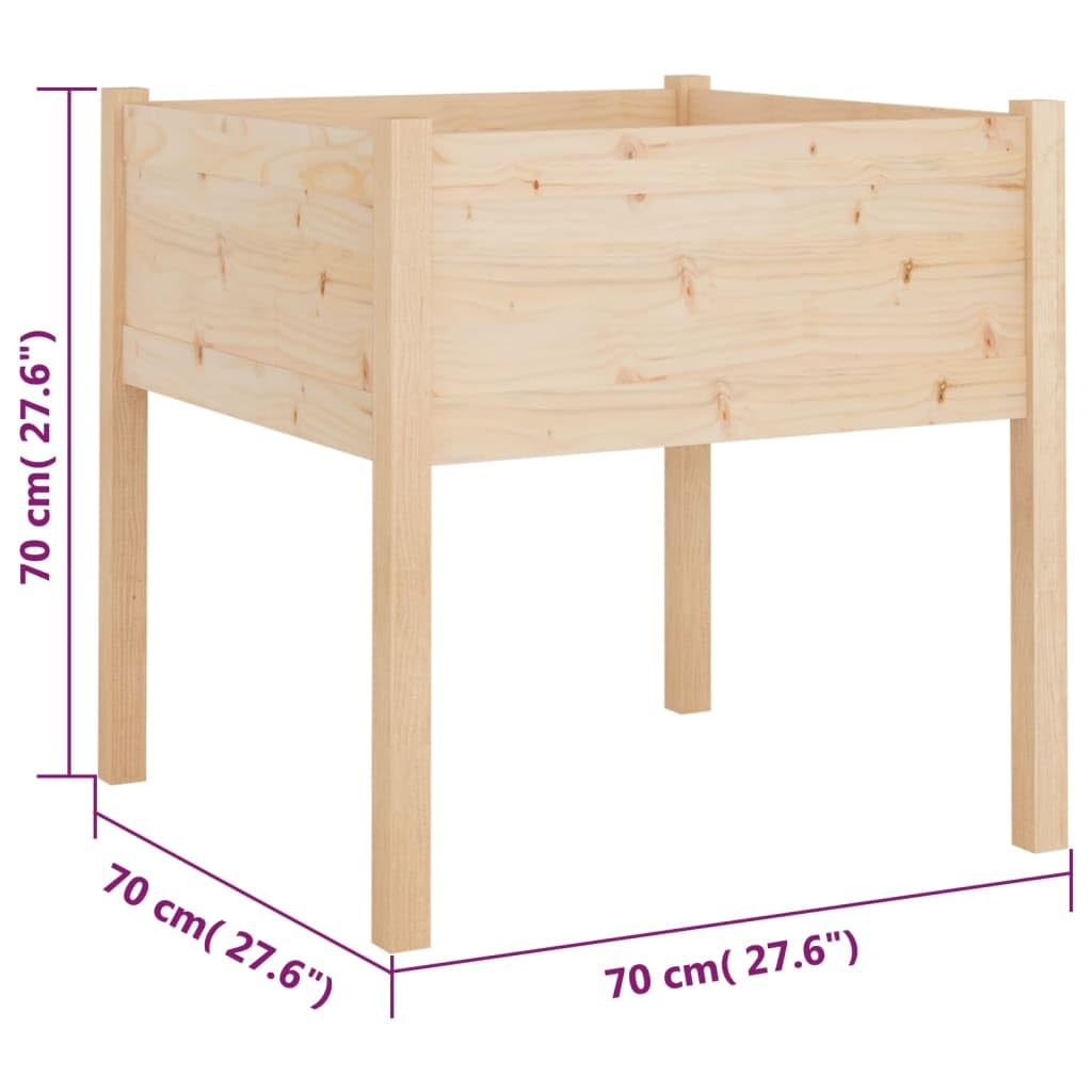 Donice ogrodowe 2 szt 70x70x70 cm Lite drewno sosnowe Duże skrzynie na kwiaty Odporne na warunki atmosferyczne Do ogrodu tarasu balkonu