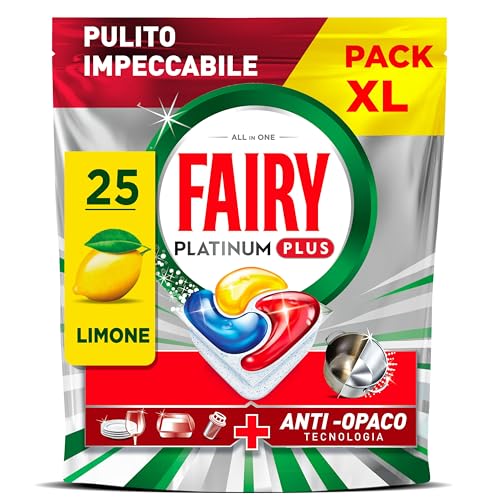 Pastiglie per lavastoviglie fairy platinum plus tutto in uno limone