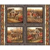 Deer Pillow Panel Amongst The Shadows Fabric by The Panel