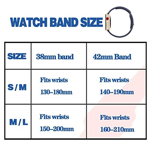 VATI Sport Band Compatible for Apple Watch Band 42mm 44mm, 3-Pack Soft Silicone Sport Strap Replacement Bands Compatible with 2019 Apple Watch Series 5, iWatch 4/3/2/1, 42MM 44MM S/M