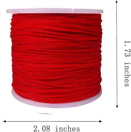 Miniatura 4 de Cordón de nailon trenzado de 150 yardas de 0.020 in para nudos chinos, pulseras, collares, macramé, fabricación de joyas, costura (rojo)