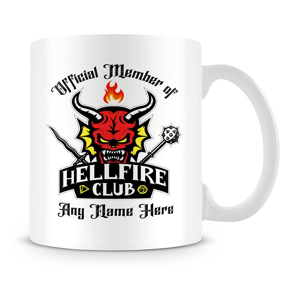 Personalised Official Member of Hellfire Club Custom Name Coffee Tea Mug Cocoa Soup Daily use Mug for Men Women Girl Boy Birthday Party gage Keepsake C Handle Unique Ceramic Cup.