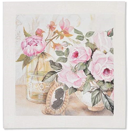 Cadre fleurs roses rétro 60x60 cm : créez une ambiance romantique unique