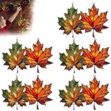 10 Stücks Herbstblätter Ahornblatt-Ornament, Acryl Herbstdeko zum Aufhängen, Herbst Deko Fenster Hängend,Ahornblätter Anhänger Garten Feiertags-Ornamente,Herbst Dekoration (10pcs)