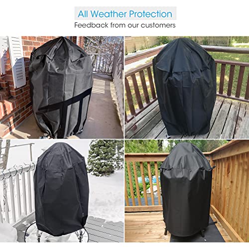 Unicook Smoker Cover 30 Inch, Heavy Duty Waterproof Charcoal Kettle Grill Cover, Fade Resistant Barrel Cover, Fits Weber Char-Griller Akorn Kamado And More Grills, Round Smoker Cover 30" Dia X 36" H #TOP2