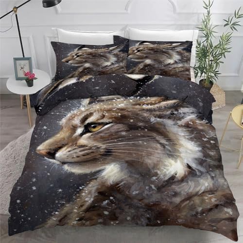 Housse de couette en microfibre douce chat 240x260 sans repassage