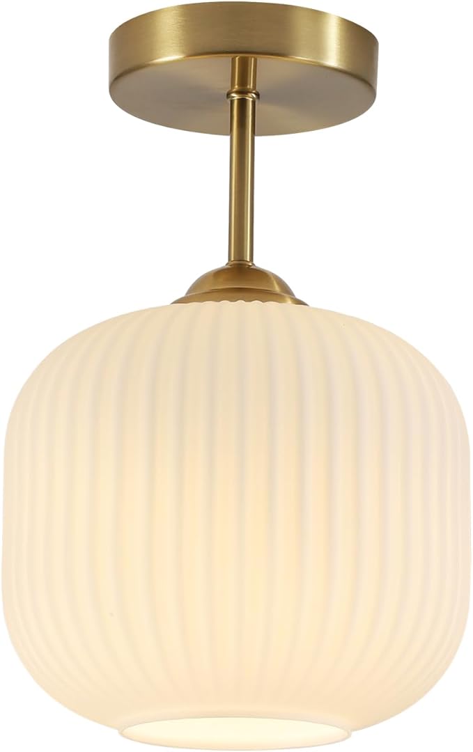 BOKT Vintage Semi Flush Mount Ceiling Light 7.9" for Home