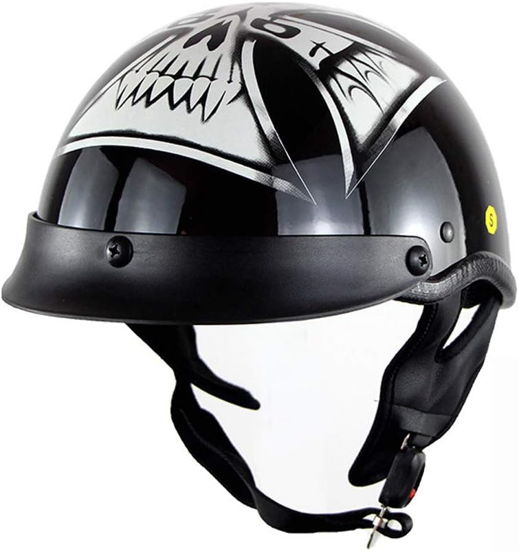 Motorcycle Harley Half Face Jet Helmet DOT Approved Retro Personality Bike Cruiser Chopper Helmets Half Helmets Half-covered Adult Man Helmet