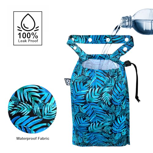 Image of Cute Hanging Car Trash Garbage Bag 100% Leakproof Waterproof Multipurpose for Car Back Front Seat Console with Hanging Strap (Leaves)