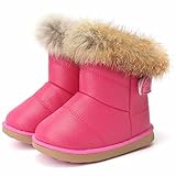 CIOR Toddler Snow Boots for Girls Boys Winter Warm Kids Button Boots Outdoor Shoes TXA-88-Rose...