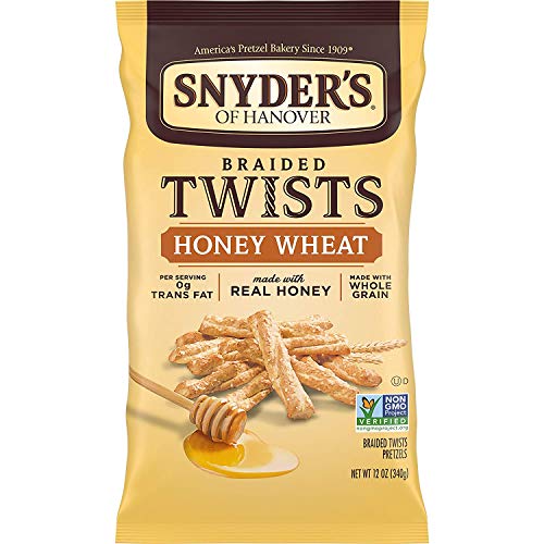 Snyder's BRAIDED TWISTS Honey Wheat 12oz. (Pack of 8)