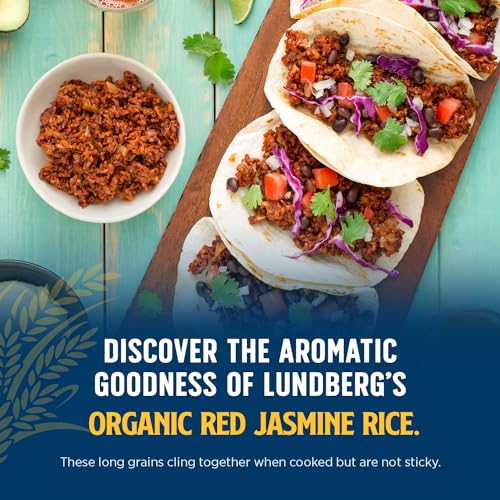 image for Lundberg Organic Red Jasmine Rice, Long Grain Red Rice - Non-Sticky, F