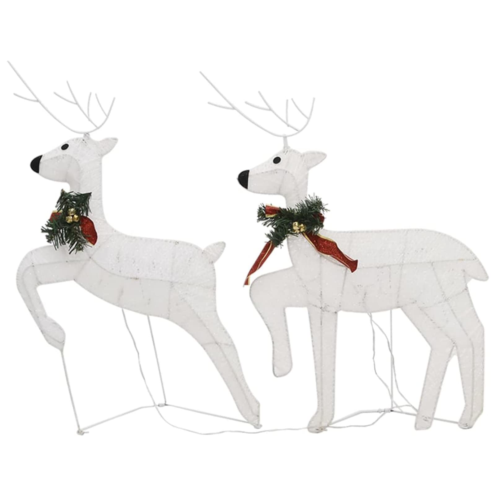 ZEYUAN Renos de Navidad 6 Unidades 120 LED Blanco, Figuras LED, Decoracion Navidad Exterior, Figura Luz Navidad, Reno Luminoso Exterior, Navidad Exterior Figuras