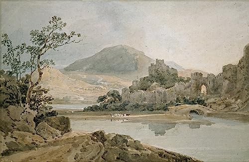 Peinture Château de Conway Girtin 60x90cm, une décoration élégante au style abstrait raffiné