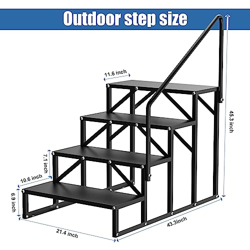 4 Step Stairs 5Th Wheel Stair Hot Tub Steps Outdoor Rv Step Ladder Support Economy Stair Riser Quick Eases Boarding #TOP1