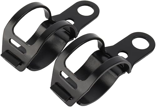 Miniatura 8 de Soporte universal de montaje de señal de giro para moto de 30 a 1.693in, abrazaderas de reubicación de horquilla color negro HNH intermitente,