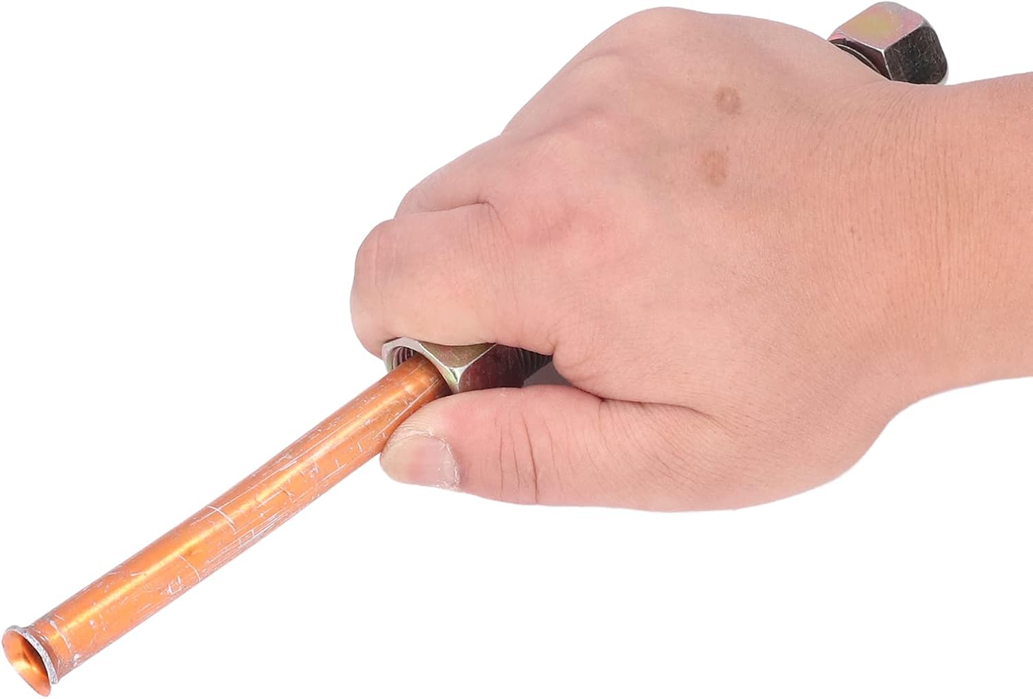 Air Compressor Exhaust Tube, 3/4-16UNF 12mm Copper Coated Air Compressor Discharge Hose Replacement Accessory(2065)