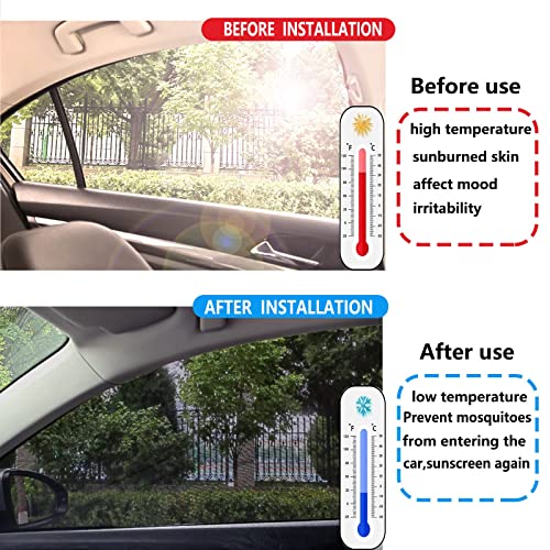 Car Front Window Sun Shade, Car Window Shades, For Side Windows Stretchable And Breathable Mesh Sun Shade For Car Window - Sun Glare, Uv Rays And Privacy Protection 2 Packs #TOP2