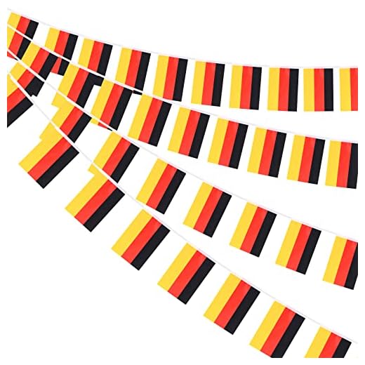 AhfuLife 10M Guirlande Drapeau Allemand, 1Pcs Banderole Allemand, 30 Petit Drapeau Allemagne pour Decoration Coupe du Monde Fête Nationale Oktoberfest Euro Foot Match Stade Bar Jardin