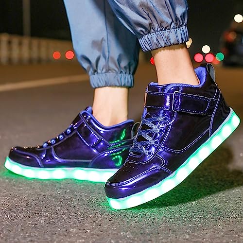 Image of JEVRITE Unisex LED Light Up High Top Sneakers - USB Charging for Women & Men - Couples Shoes