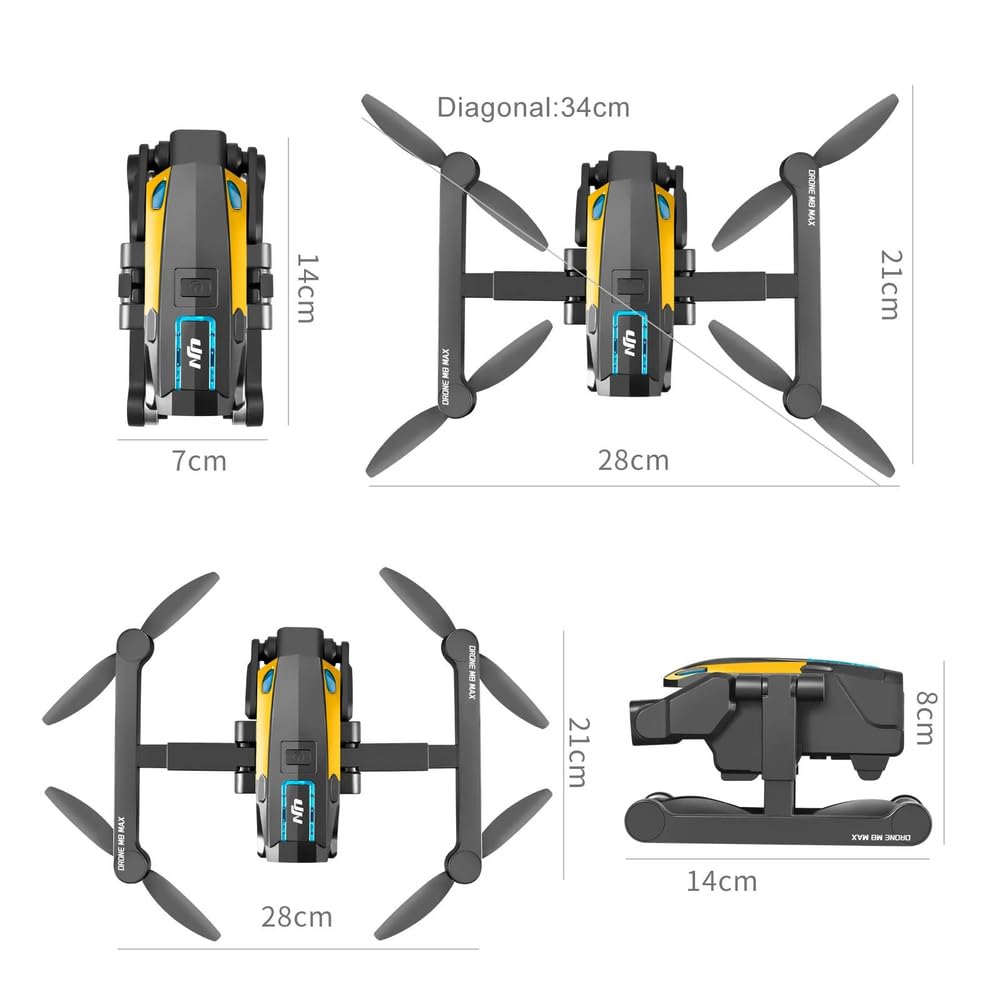 Drone GPS m8pro RC 4k Profesional con cámara Gran Angular HD 1080p, helicóptero Plegable, WiFi, FPV, retención de Altura, Juguete de Regalo