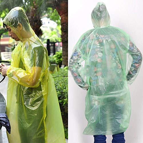 Sesame Outdoor Travel Camping Emergency Disposable Raincoat Adult Unisex One-off Waterproof Raincoats Hood Random Color rain jacket