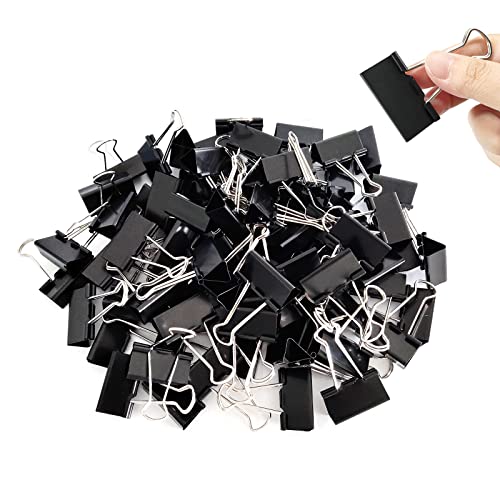 Dstelin Large Binder Clips 1.6-Inch Width (80 Pack), Big Paper Clamps Clips For Office Supplies, 0.7Inch Capacity, Black #TOP1