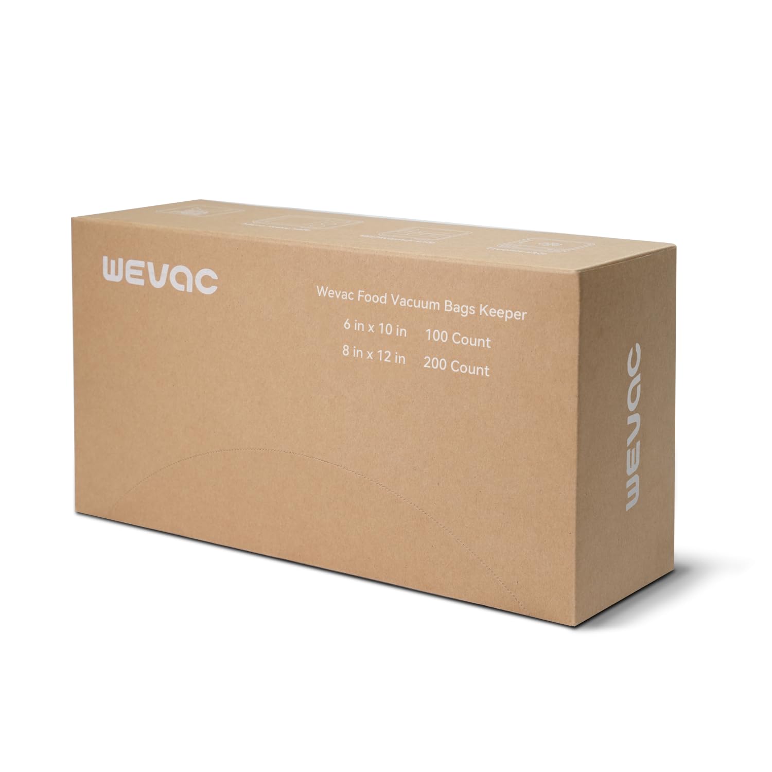 Sacchetti sottovuoto pretagliati, 300 pezzi da 15,2 x 25,4 cm e 20,3 x 30,5 cm, ideali per risparmiare cibo, senza BPA, di grado commerciale, ideali per conservare, preparare pasti e sous vide, Wevac