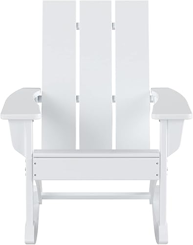 WO Home Furniture - Mecedora de patio para exteriores, HDPE, resistente a los rayos UV, resistente a la intemperie (blanco)