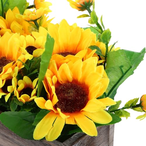 Tournesol artificiel réaliste, plante décorative de table - 8