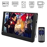 【Fácil de llevar】 Dimensiones: 30,7 x 19,8 x 2,5 cm, peso: 1444 g. El todo terreno portátil es un portátil de alta calidad de TV ideal para viajes, camiones, dormitorios o mostradores de la cocina. El dispositivo es un complemento perfecto para la experiencia de entretenimiento para todas las edades.