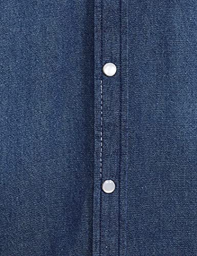 Image of Amazon Brand - INKAST Men's Slim Shirt (AZ-INK-RFS-DN-04 Dark Blue 3 2XL)