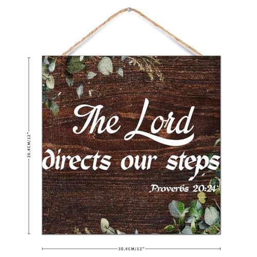 Decoración de pared Proverbios 20:24 en madera para transformar espacios vacíos 3