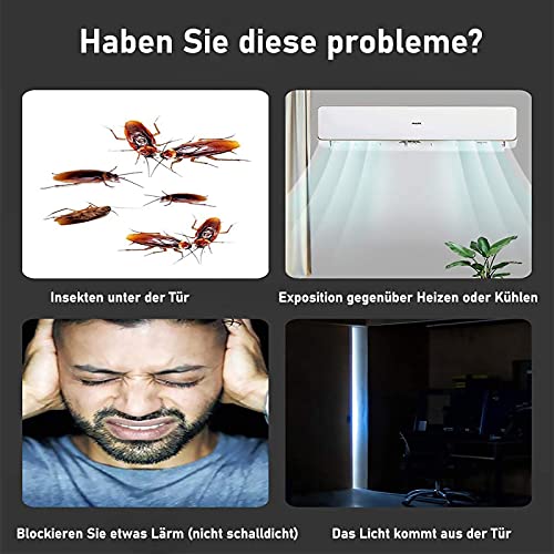 Türdichtung Selbstklebend Zugluftstopper für türen, 94 cm unter Türzugzug-Blocker isolierbar Türkehrer Wetterschutz, schalldicht, Türdichtung unten (Weiß)