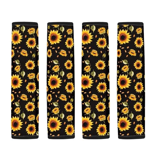 Image of AFPANQZ Sunflowers Pattern Seat Belt Pad Cover for Women Adults Kids Safety Seatbelt Pad Cushion Adjustable Comfortable Driving Schoolbag Straps Pads