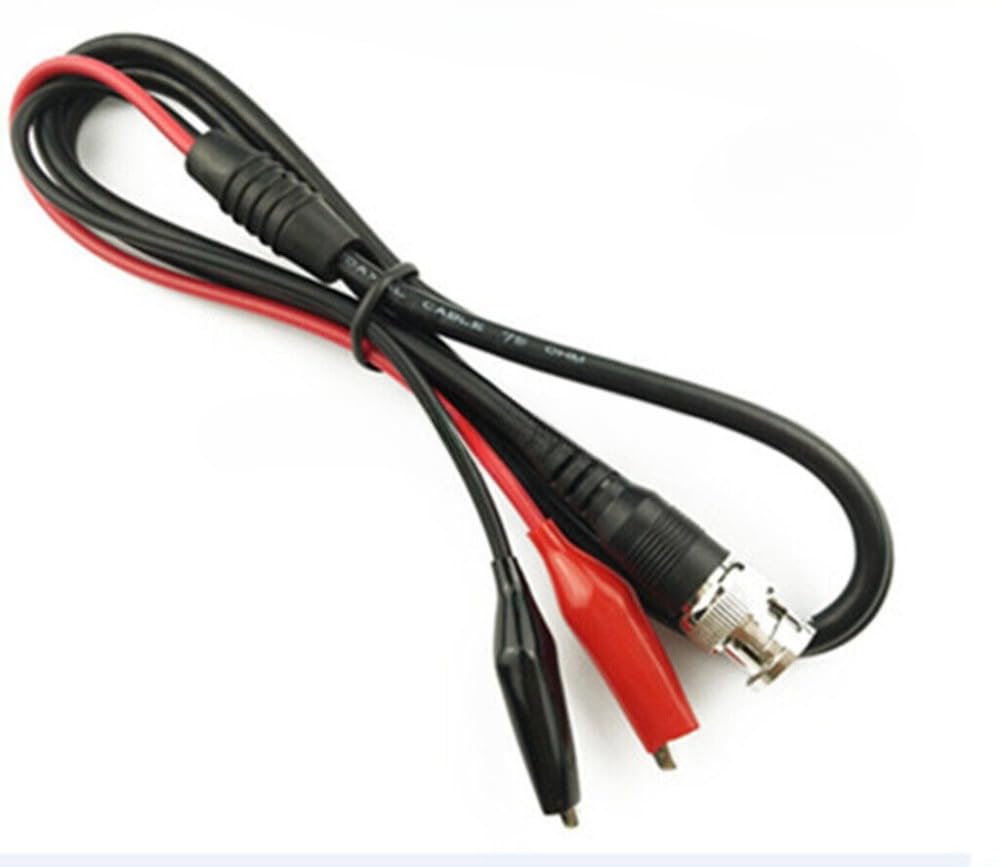 1pc new Oscilloscope probe Q9 head (BNC male) to alligator clip cable Audio cable Red (White 1.5 meters in length)