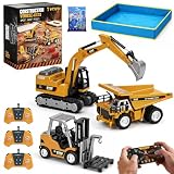 YESHIN 3 in 1 RC Baustellenfahrzeuge Set, mit Sandkasten Kasten & Spielsand