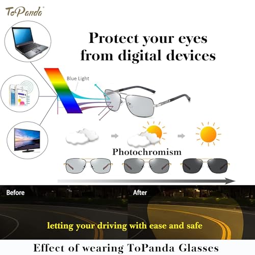 Image of Foldable Vision Glasses, UV400, Polarized lenses, Anti-Blue Light, photochromic lenses