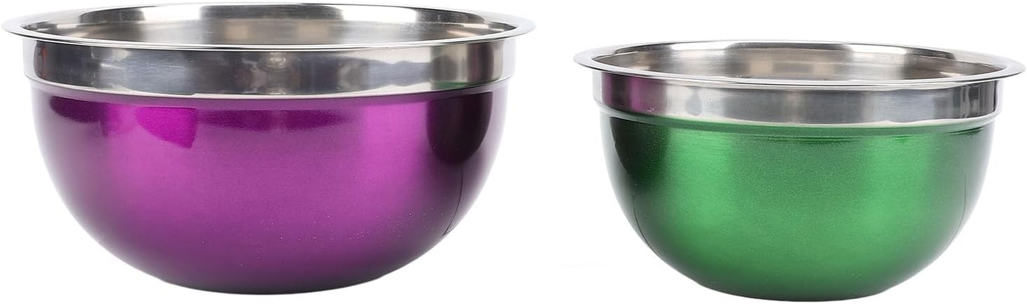 Agatige 5pcs Stainless Steel Mixing Bowls Set, Anti Slip Base Cooking Prep Bowls Kitchen Cookwar for Baking, Cooking and Prepping